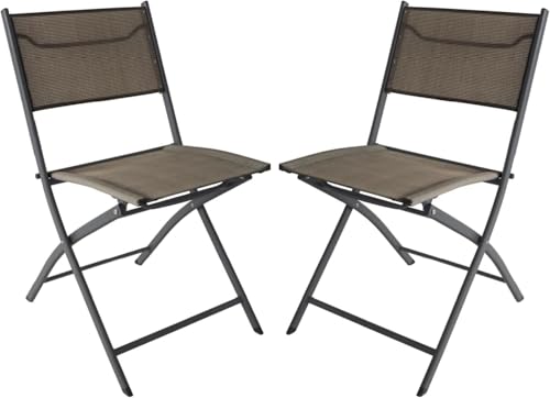 NORDIQ - Silla Plegable - Sillas Reclinables de Jardin - Pack de 2 - Sillas Plegables Terraza - Silla Camping reclinable - con Respaldo Ajustable - Ligera y Resistente - Gris Oscuro