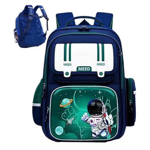 Mochila Escolar Ortopedica Infantil Astronauta Impermeavel Espaçosa Menino Ótimo Acabamento Costura Reforçada Alta Durabilidade Proteção Lombar (VERDE)