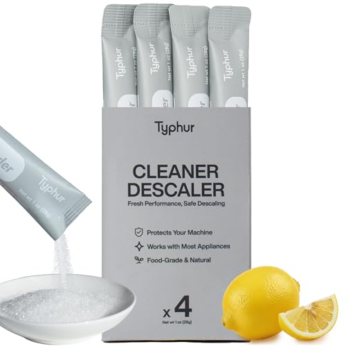 Typhur Ice Maker Cleaner and Descaler 4 Individually Packed Uses 100% Pure Citric Acid Powder Improve Ice Taste Nickel Safe Compatible with Euhomy Frigidaire Opal GE Profile