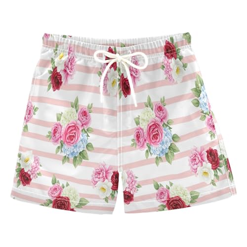 Kids Swim Trunks, Anti-Chafe Swim Trunks Boys 2 T, Bouquets Pink