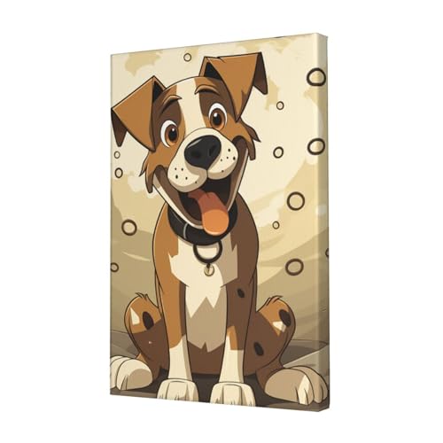 Toile os de chien dessin animé avec impression HD durable format 30x45 cm
