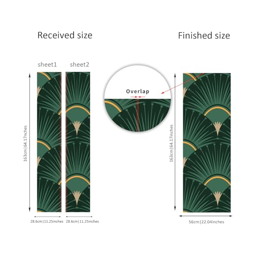 Vinilo autoadhesivo verde para nevera de 22x64 pulgadas Alwayspon mural extraíble 3