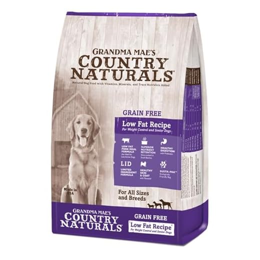 Grandma Mae’s Country Naturals Dry Dog Food, Grain Free Weight Control & Senior Dog Formula, Pork, Slow Cooked & Nutrient Dense, Made in USA, 14 LB Bag