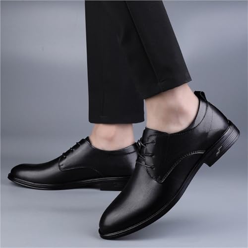 Men's Faux Patent Leather Oxford Shoes Classic Lace Up Formal Business Look2
