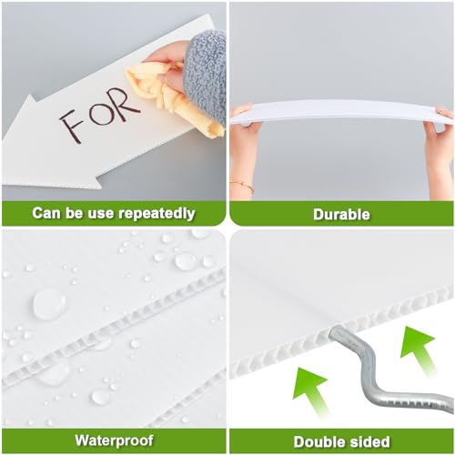 image for Gtongoko Blank Arrow Signs with Stakes, 3 Set 13.8 x 5.5 Inches Double