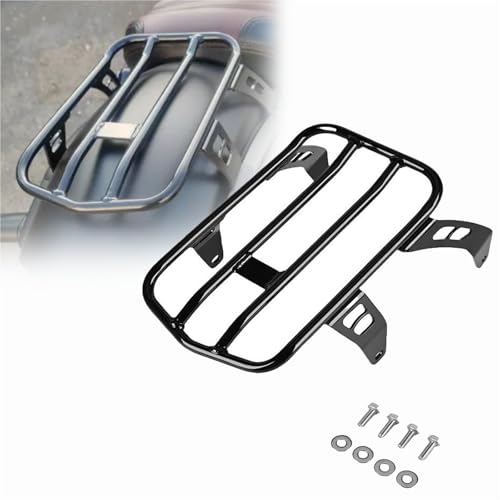 Sissy bar moto avec porte-bagages idéal pour les longs road trips en Scout Rogue