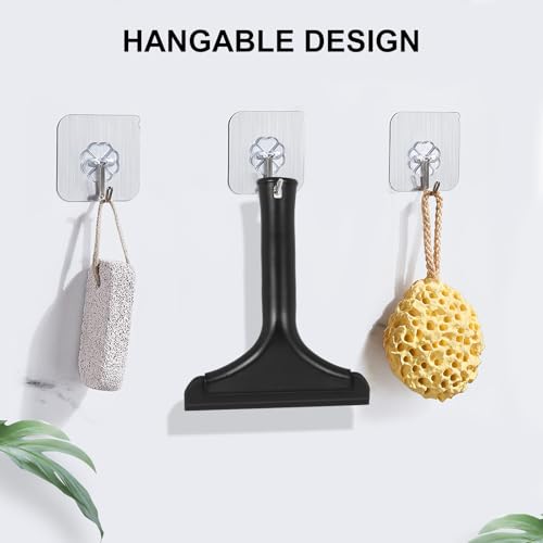 Image of SetSail Shower Squeegee for Glass Doors Small Squeegee for Shower Glass Door Mini Silicone Windshield Squeegee for Car Window, All Black