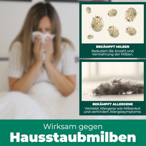 Silberkraft Milbenspray Matratzen und Polster 500ml, naturinspirierter Milbenschutz mit Geraniol, hilfreiches Anti-Milben-Mittel, gegen Hausstaubmilben, Milbenbezug Alternative
