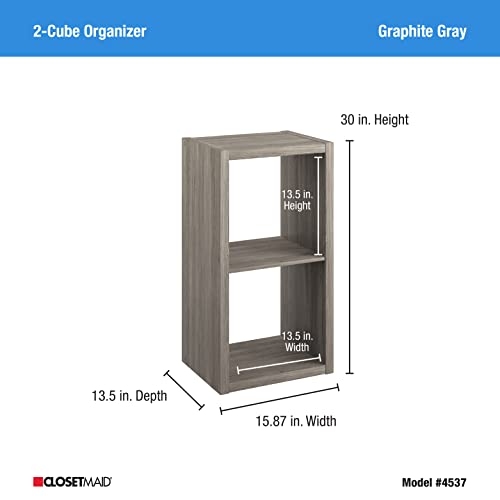 Image of ClosetMaid Decorative Open Back 2-Cube Storage Organizer, Graphite Gray
