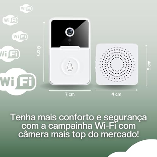 Campanhia Interfone Inteligente Câmera E Áudio Wi-fi Externa