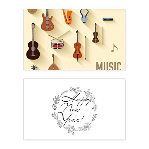 Tarjeta de año nuevo conmemorativa de Music Instruments para transmitir los mejores deseos