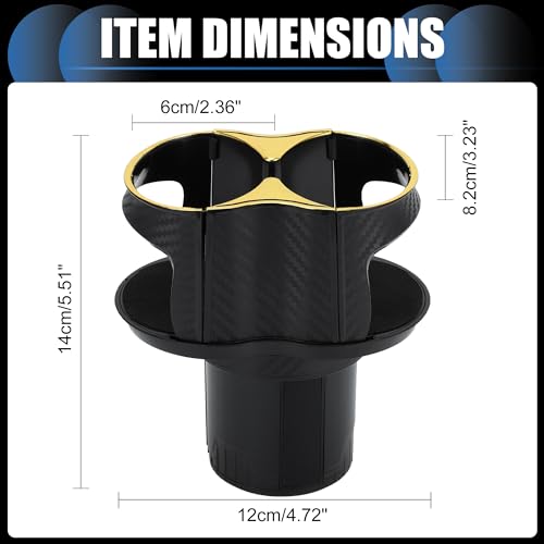 Portavasos universal plástico carbono negro oro miniatura 4