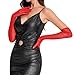 Nackiy Long Red Opera Gloves for Women, 1920s Mesh Tulle Stretchy Elbow Length Party Gloves Costumes Bridal Evening Dress, 20inch