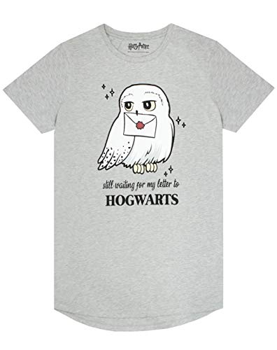 Preisvergleich Produktbild Harry Potter Hedwig Hogwarts Frauen grau Marl Nachtkleid Pyjama