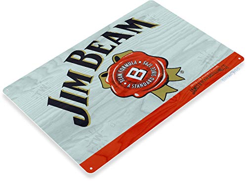 Tinworld Tin Sign: “Jim Beam” Bourbon Whiskey Metal Decor Art Store Pub Bar A454 - Thumbnail 2