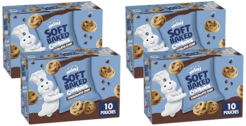 Image of Pillsbury Mini Soft Baked Cookies, Chocolate Chip, Snack Bags, 10 Ct, 10 oz (Pack of 4)