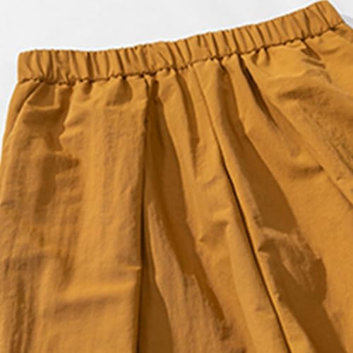 Men's Harem Casual Pants Summer Elastic Waist Loose Fit Comfortable Breathable Pure Color Versatile Trousers for 6