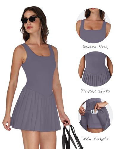 Image of NIASHOT Athletic Dress for Women with Shorts Sleeveless Womens Golf Dress