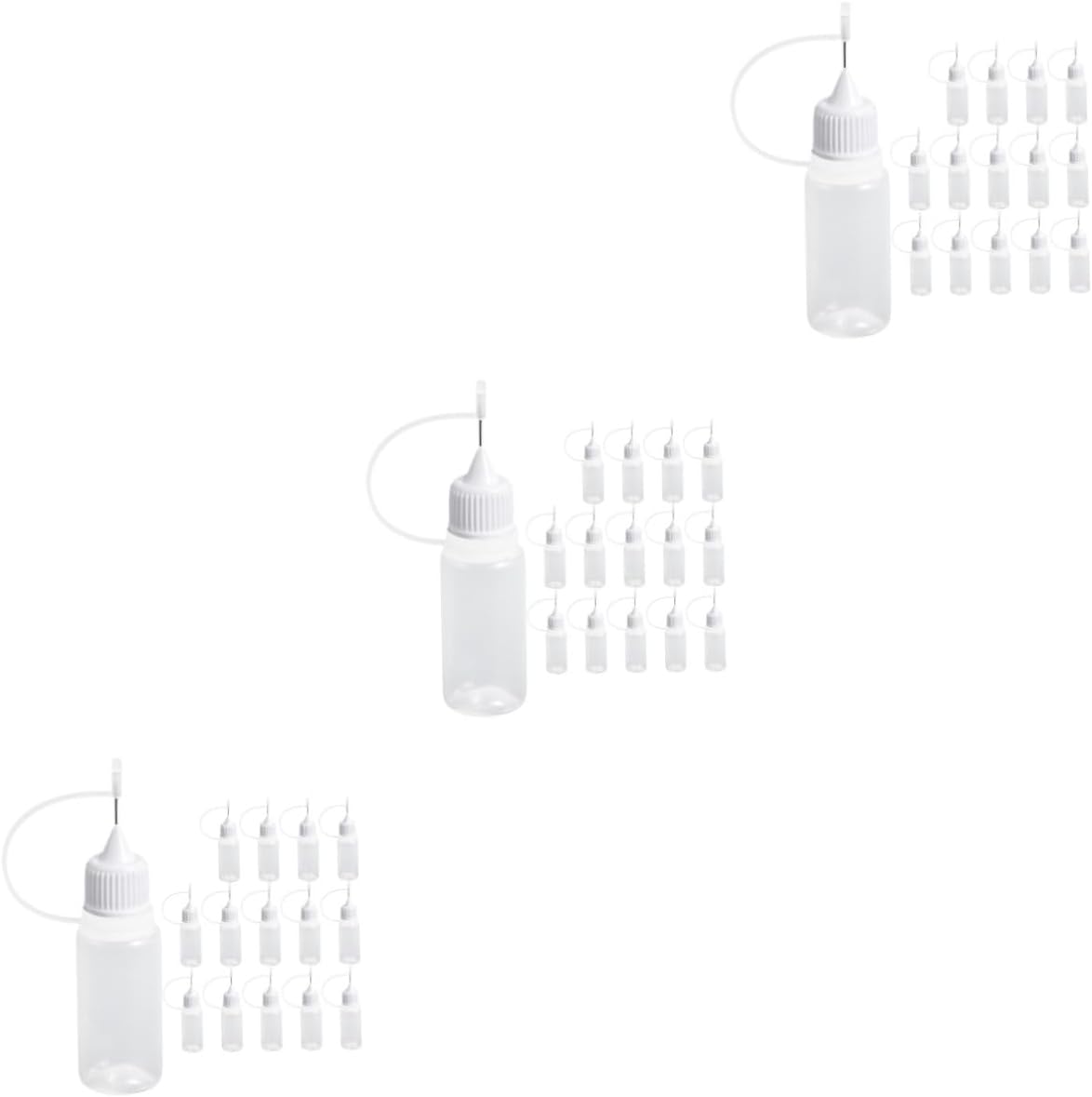 Angoily 3sets Precision Squeeze Bottle Empty Glue Dispensing Bottle for Handmade Crafts Paper Art 15pcs*3