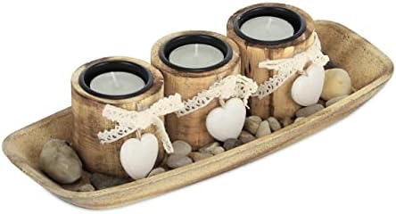 Décoration Table Bougies Chauffe-plat Relaxdays Set De 5 Bougeoirs Avec Plateau Et Pierres Décoratives - Décoration Cosy Pour Table Et Intérieur Decoration Table Basse