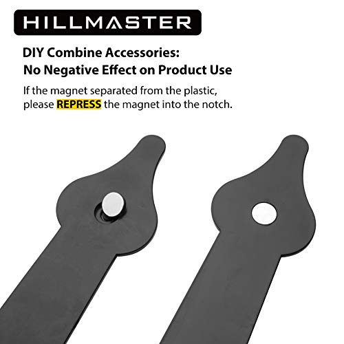 Hillmaster Decorative Magnetic Garage Door Hinges Hardware, 12 Pieces Garage Door Accents Attractive Curb Appeal Faux Gate Hinges Handles Decor Hardware Kit, Black #TOP3