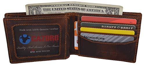 Mens RFID Blocking Crazy Horse Credit Card ID Bifold Wallet4