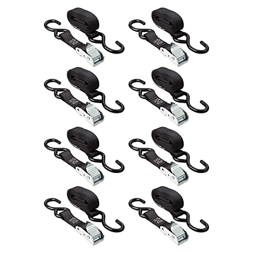 6' Motorcycle & ATV Cam Buckle Tie-Down Strap, Black, 4 Pack
