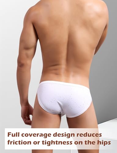 SEAUR Men's Sequin Thong Briefs Seamless Pouch Bikini Underwear Low Rise Breathable Stretchy Underpants3