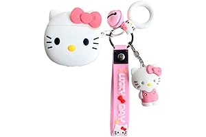 Cute 3D Lovely Unique Cartoon Cat Silicone Cover with Keychain Kawaii Cool...