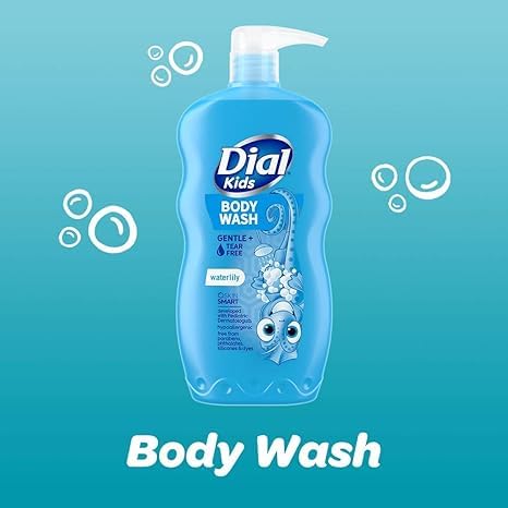 Miniatura 2 de Dial Kids Gel de baño con aroma a lirio de agua sin lágrimas, fórmula hipoalergénica y suave, aprobada por dermatólogos, 24 onzas (paquete de 4)