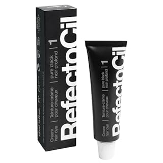 RefectoCil Black (#1) Hair Tinting Kit Includes Eyebrow Tint + Liquid Oxidant 3% + Mixing Brush