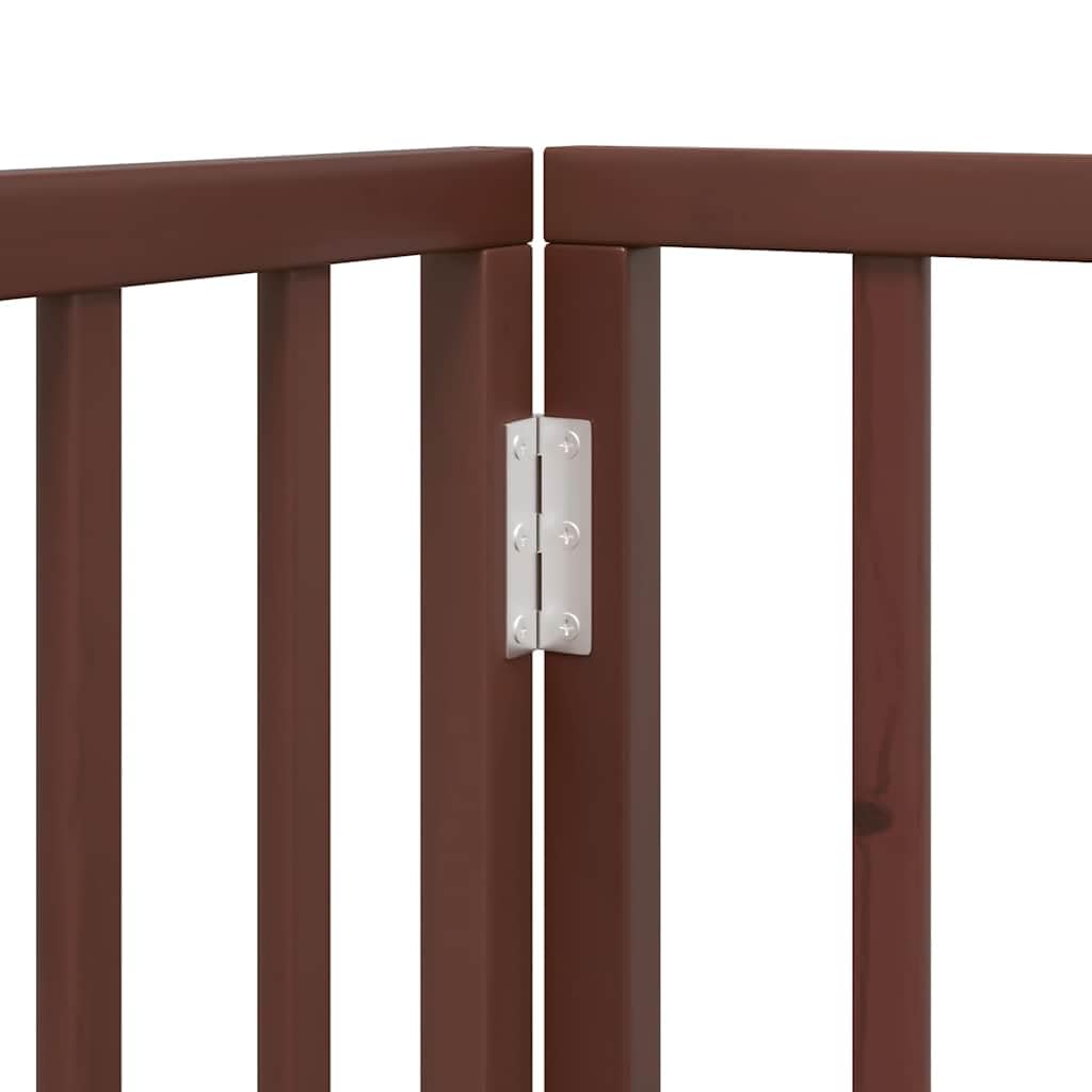 vidaXL Puerta de Perros Plegable 15 Paneles Madera álamo marrón 750 cm