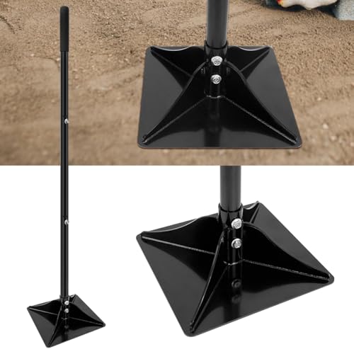 Heavy Duty Tamper, Steel Compactor with 120cm Handle, 20x20cm Chassis, Ideal Tool for Leveling Ground Installing pavers and Repairing Blacktop