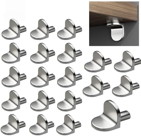 Alfven Clavijas de Soporte de Estante, 50 unidades 5 mm forma en L, soporte para estante de estantería Soporte de Baldas paramuebles, estanterías, armarios(plata)
