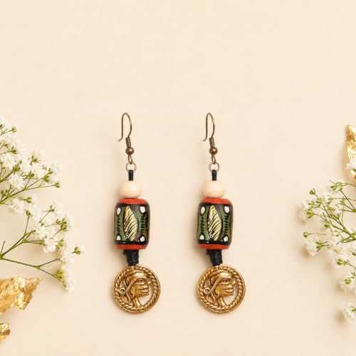 Image of Handcrafted Bohemian & Tribal Earrings for Women - Ethnic Brass, Floral & Festival-Inspired Statement Designs in Drop, Dangle, Hoop & Stud Styles