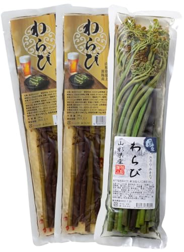 [旬彩工房]山形県産わらび一本漬け風(醤油漬け)&水煮セット