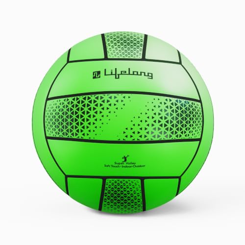 Image of Lifelong Volleyball for Kids, Teens & Adults | Lightweight PVC | Soft Touch Training Ball | Indoor & Outdoor Play | Beach, Pool & Recreational Play | Green | 8.6 inches