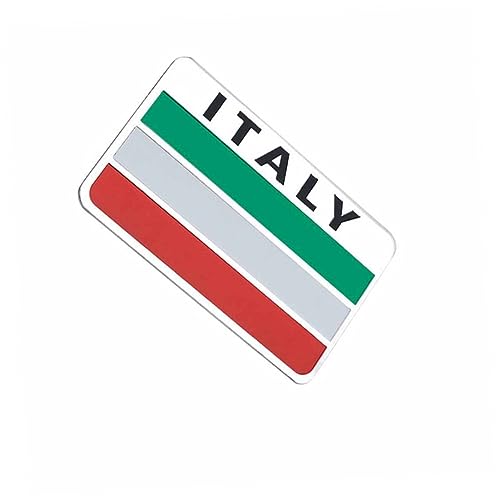 CALLARON Autocollants De Voiture Drapeau National Italie, Autocollants D’emblème Rectangulaires en Métal, Décoration De Pare-Chocs Solide, Usage Voiture Et Moto, Finition Résistante Aux UV