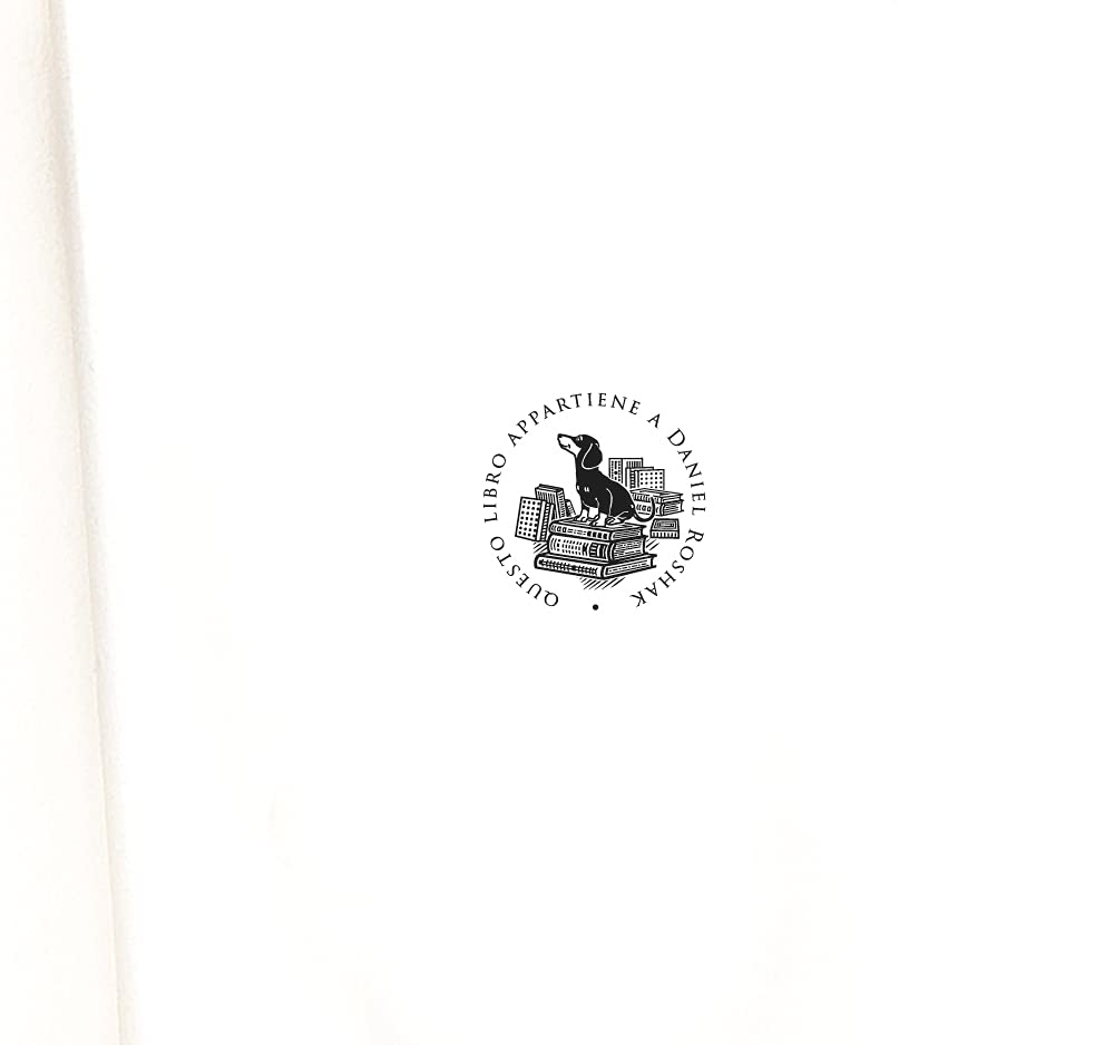 Timbro Ex Libris Personalizzato con Disegno di Bassotto – Regalo d’Arte per Amanti dei Cani in Scatola Elegante