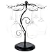 6 Hook Scrollwork Design Countertop Black Metal Wine Glass Storage Holder, Stemware Air Drying Rack