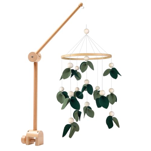 Baby Crib Mobile, Baby Crib Mobile with Hanging Rotating Toys, Boho Baby Mobile Bassinet Mobile with Crib Mobile Arm, Mobile for Baby Nursery and Ceiling Decoration
