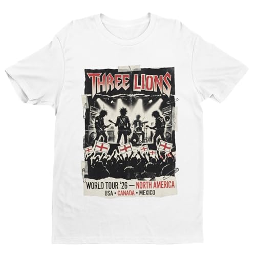 Image of Galaxy Tees England Lions Rock T-Shirt - White - 2XL