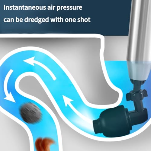 Image of Powerful High-Pressure Air Drain Blaster | Electric Toilet Plunger - Quickly Unclogs Bathroom Pipes, Bathtubs & Floor Drains with Minimal Effort
