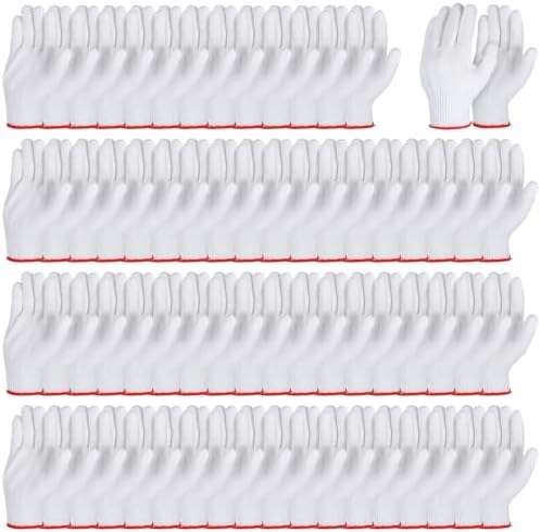 36 Pairs Hand Work Gloves for Men Women, White Thicken Polyester ...