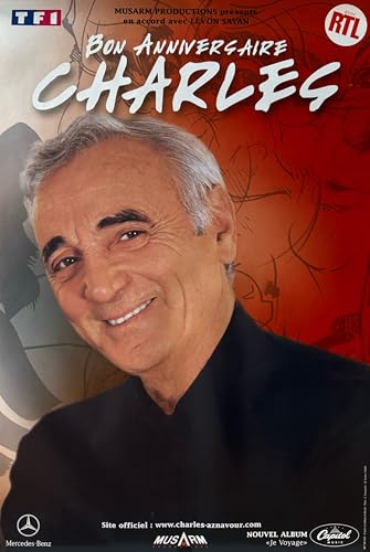Affiche Charles Aznavour 40x60cm idee cadeau originale pour melomane