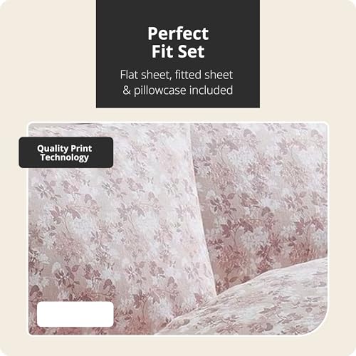 Image of Tahari Home Brushed Flannel 4-Piece Bedding Set, Queen, Mora Blush