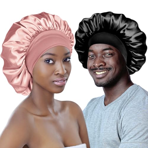 Adubor Silk Bonnet for Sleeping Women Men Double Layer Satin Bonnet for Sleeping Sleep Cap