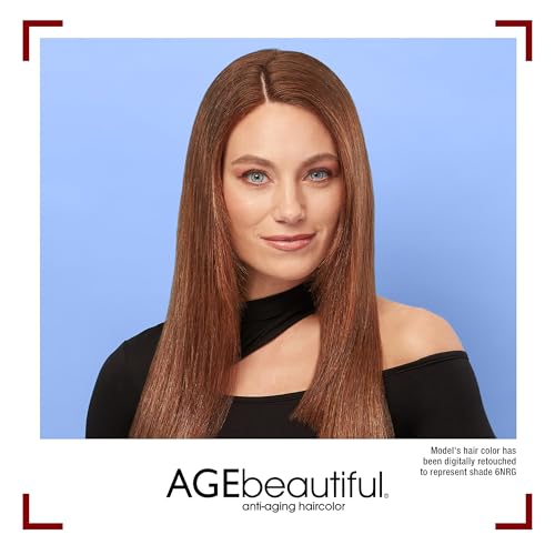 Image of AGE beautiful Permanent Hair Color Cream, 100% Gray Coverage Hair Dye with Biotin Anti-Aging Formula for Fuller, Thicker Hair, Professional Salon Quality