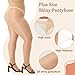WiliW 2 Pairs Pantyhose for Women Plus Size, Oil Shiny Sheer Tights, High Waist Shimmer Stockings for Women Sexy (Natural XL-XXL)
