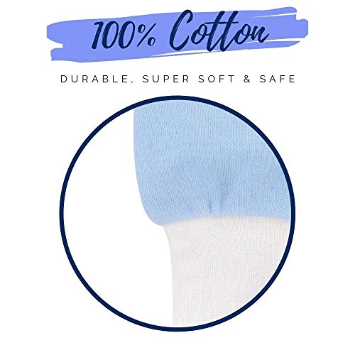 image for BabyBliss 100% Cotton Anti-Scratch Baby Mittens (For Babies Weighing 5